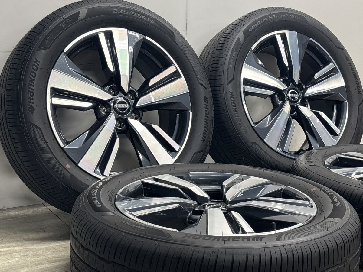 【美品 バリ溝】ニッサン T33 エクストレイル 純正 19in 7.5J +40 PCD114.3 ハンコック ベンタス S1 evo3 SUV 235/55R19 ノーマル戻し