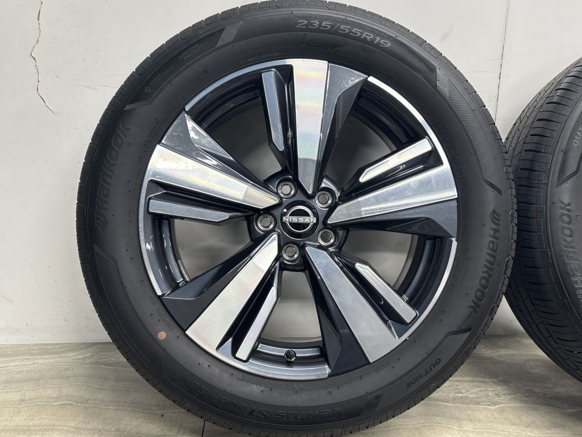 【美品 バリ溝】ニッサン T33 エクストレイル 純正 19in 7.5J +40 PCD114.3 ハンコック ベンタス S1 evo3 SUV 235/55R19 ノーマル戻し