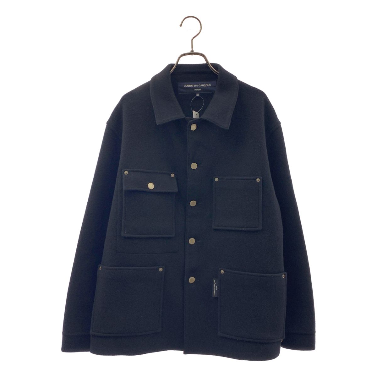 COMME des GARCONS HOMME / コムデギャルソンオム | 2021AW | ウール ロゴボタン 4ポケット シングルジャケット | XS | ブラック | メンズ COMME des GARCONS HOMME / コムデギャルソンオム | 2021AW | ウール