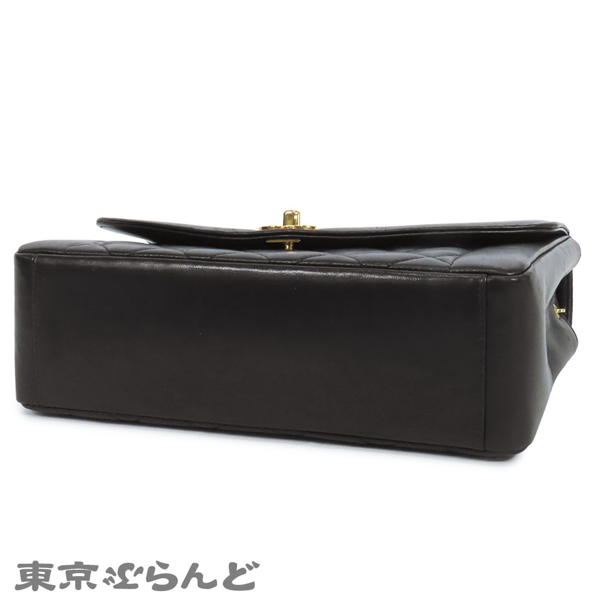 シャネル CHANEL ダイアナ チェーンバッグ ブラック 黒 ゴールド金具 ラムスキン マトラッセ 25cm 4番台 ショルダーバッグ レディース 101867813