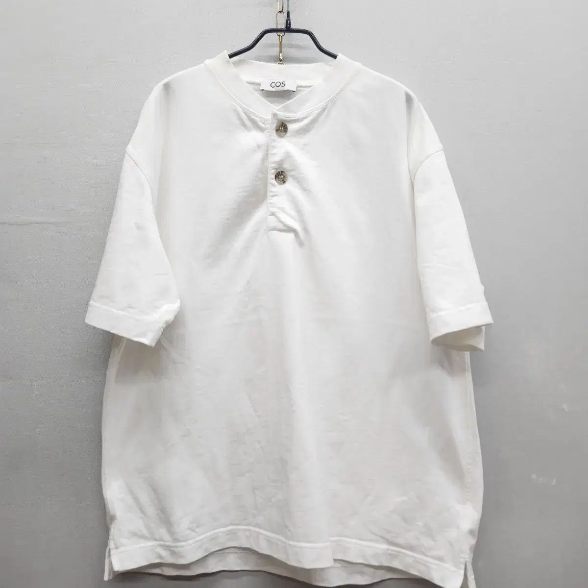 COS コス ヘンリーネック オーバーサイズ 半袖Tシャツ XL