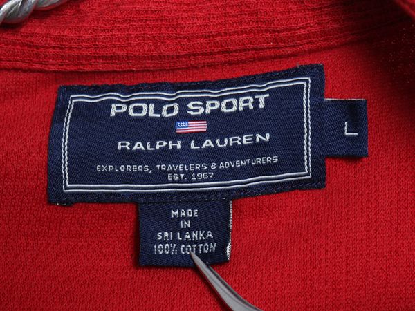 00s ポロスポーツ ラルフローレン 半袖 ポロシャツ メンズ L / オールド ポロ 半袖シャツ コットン サーマル ストレッチ カットソー レッド