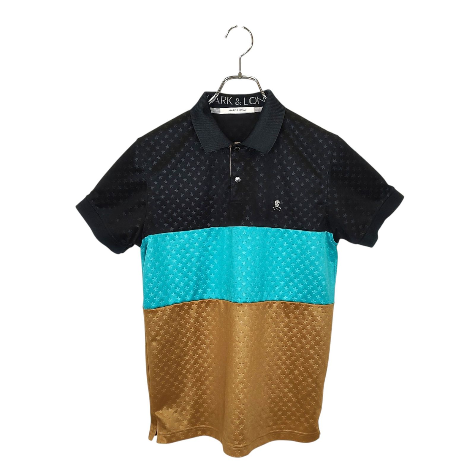 MARK&LONA マークアンドロナ ゴルフ S/S POLO 星柄 半袖 ポロシャツ ML-15S-P08 M マルチ メンズ