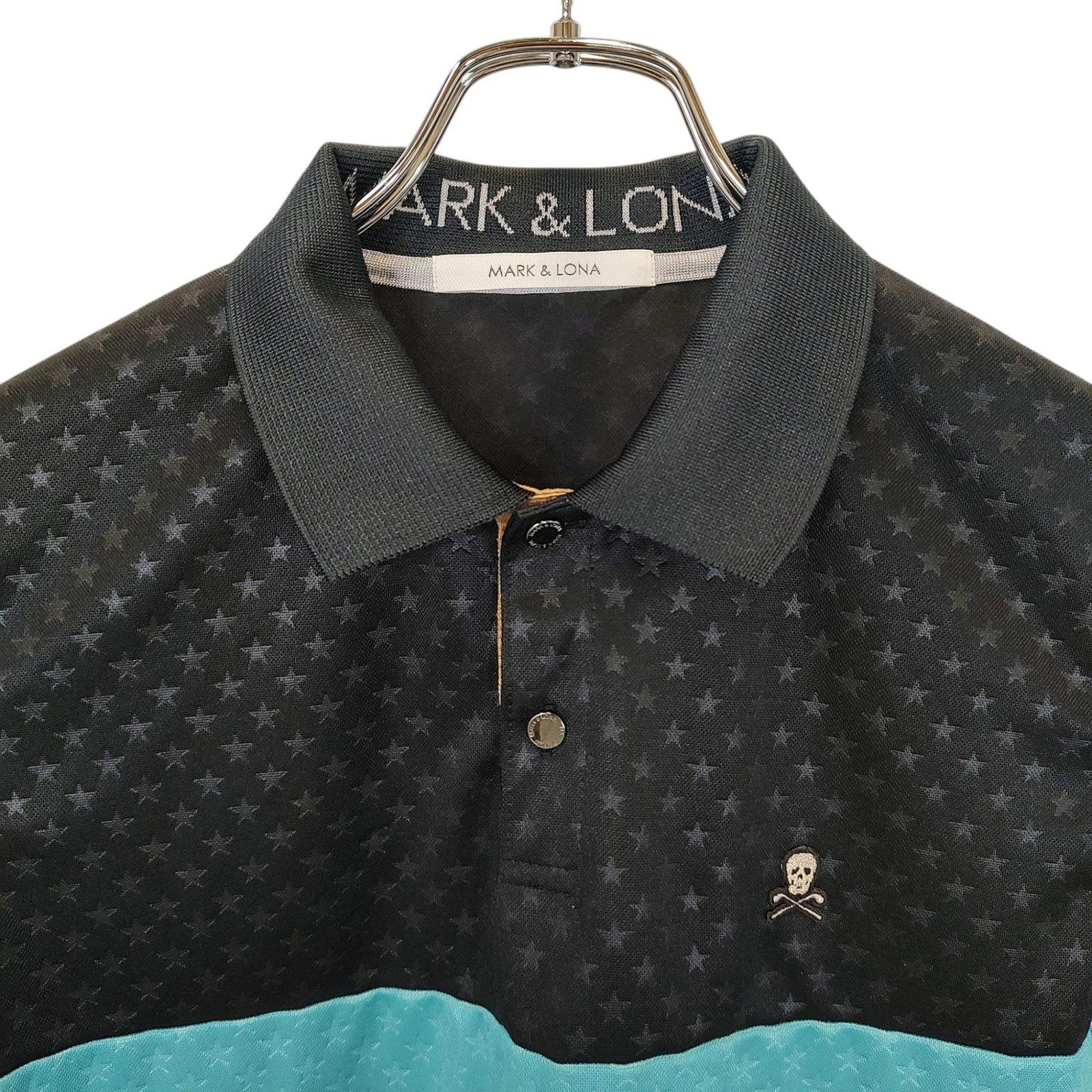 MARK&LONA マークアンドロナ ゴルフ S/S POLO 星柄 半袖 ポロシャツ ML 