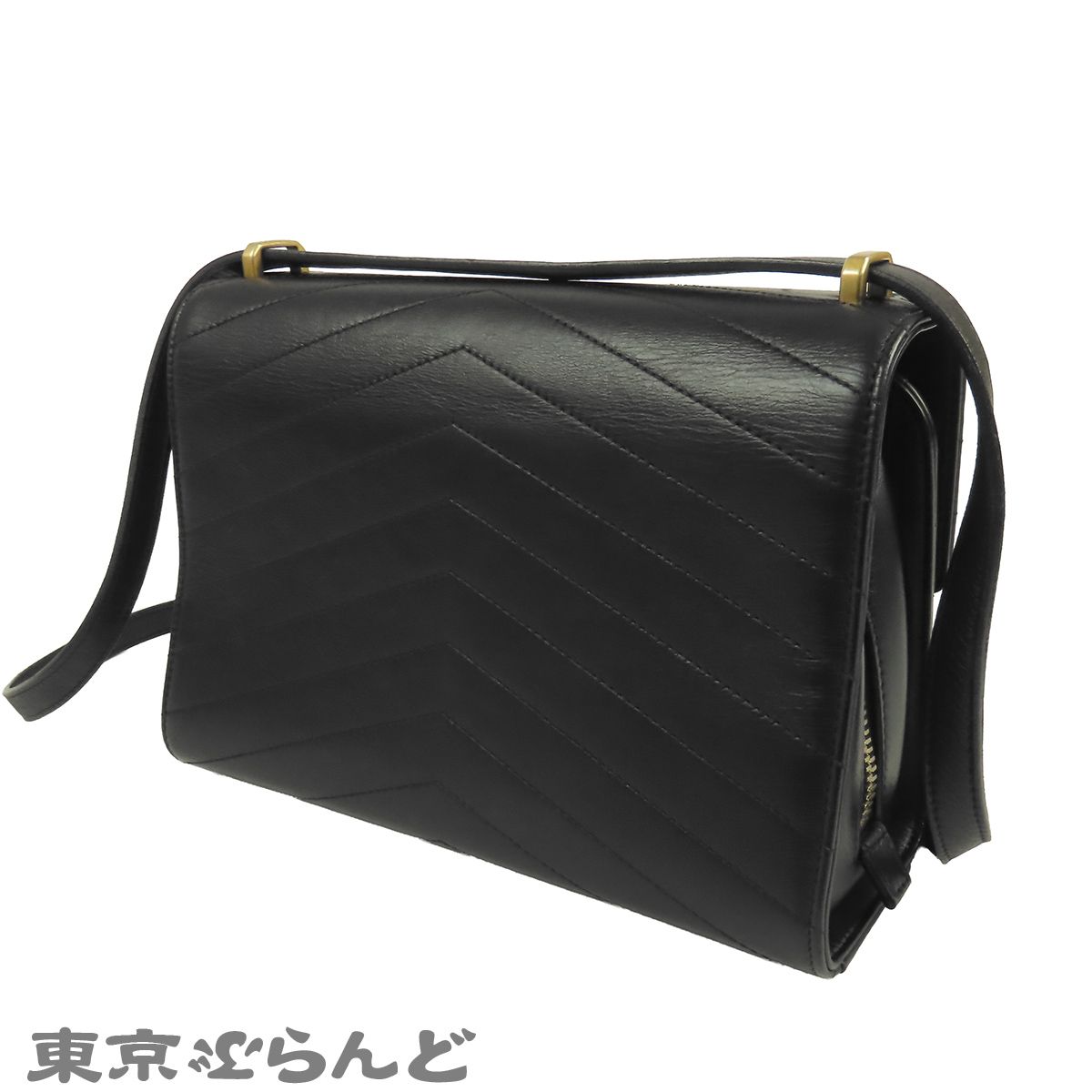 シャネル CHANEL ショルダーバッグ A57491 ブラック 黒 ゴールド金具 カーフ シェブロン Vステッチ 26番台 レディース 101866984