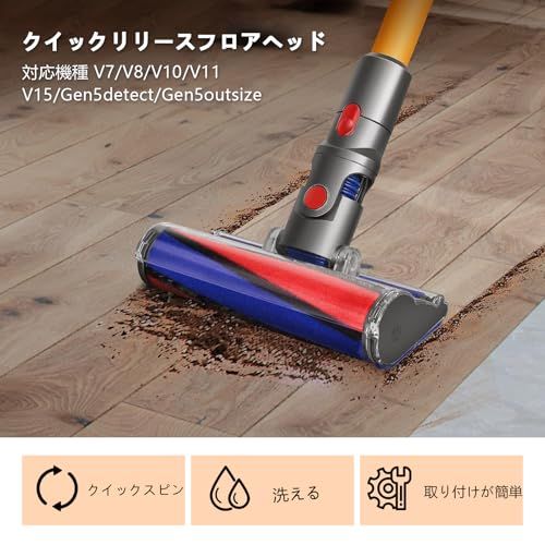 掃除機ヘッド ダイソンV7(SV11) V8(SV10) V10(SV12) V11(SV14) V15(SV22)シリーズ対応 ソフトローラークリーンヘッド パーツ 交換部品 交換ヘッド shu b0c77a55