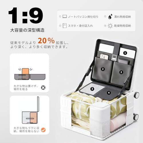 [bimiti] スーツケース 機内持ち込み 拡張機能付き 多機能フロントオープン USBポート付き カップホルダー付き 超軽量 小型 可愛い 耐衝撃 大容量 軽量 ダブルキャスター 旅行 ビジネス 出張 (ホワイト、S(18インチ/1?3泊 ca2e5e6c