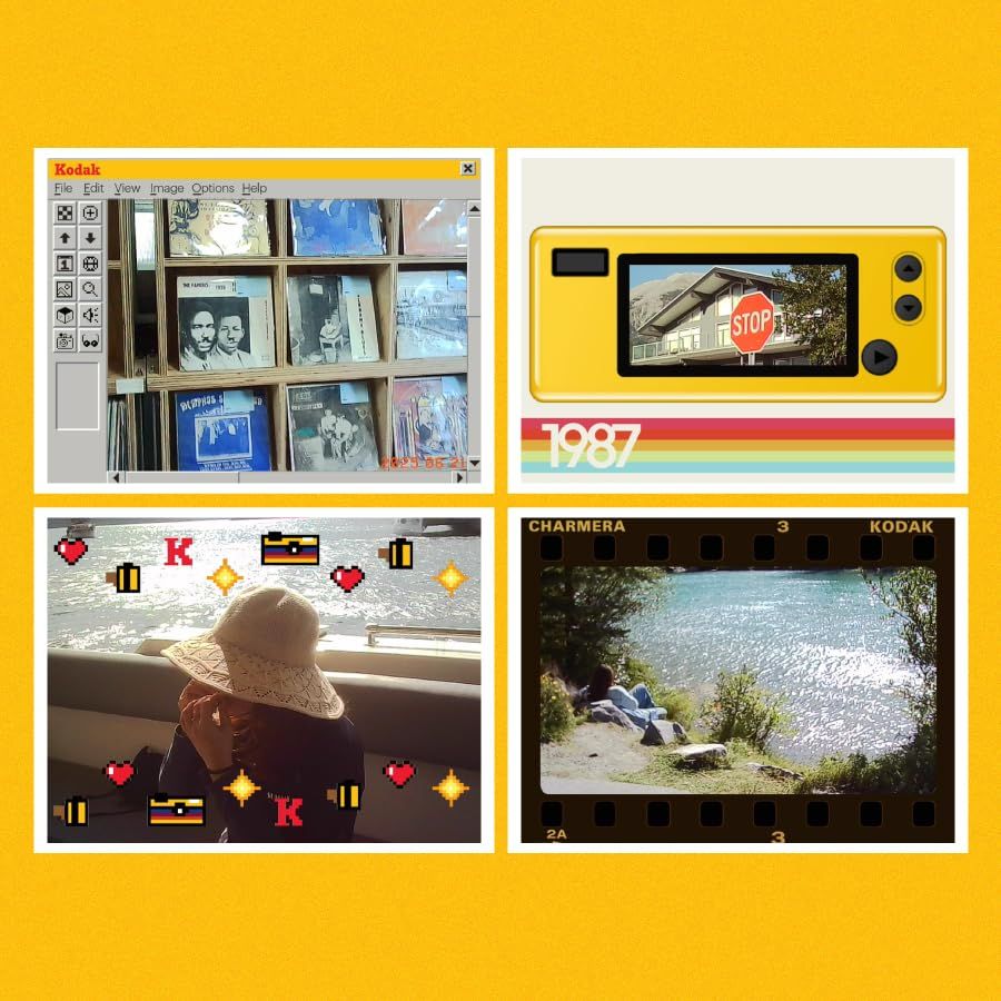 KODAK CHARMERA キーチェーン デジタルカメラブラインドボックス シングルボックス (1個)ミニカメラ、デジカメ、ビデオ録画、バッグチャーム、フィルムシミュレーションプリセット、1.6メガピクセル、マイクロSDカードスロット、初心 3d9d37bd