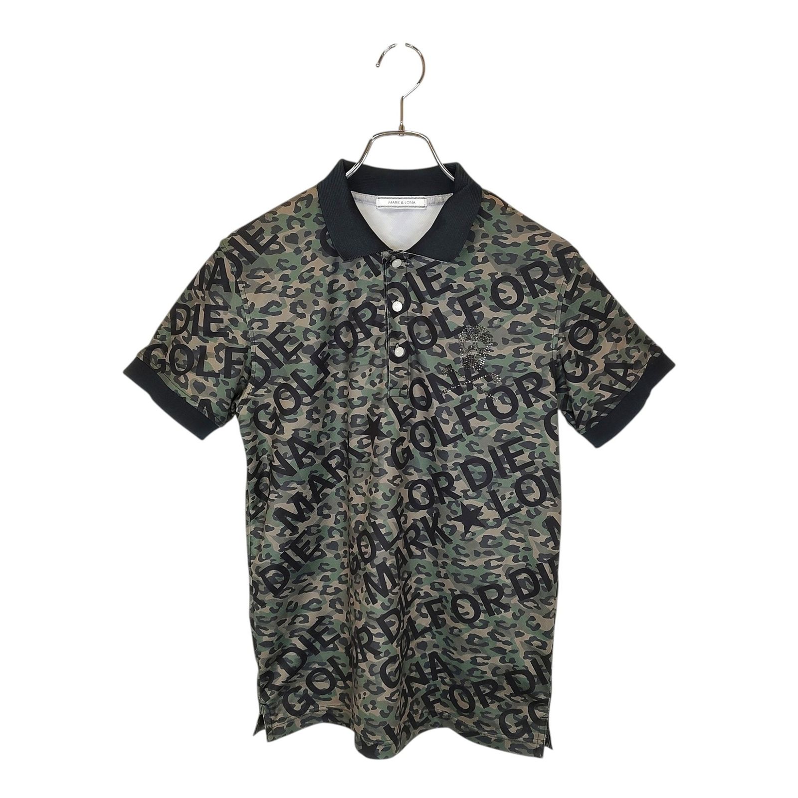 MARK&LONA マークアンドロナ ゴルフ S/S POLO 総柄 半袖 ポロシャツ ML-15W-P09 L カモフラ メンズ