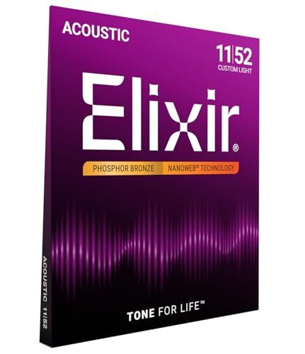 Elixir エリクサー アコースティックギター弦 NANOWEB フォスファーブロンズ Custom Light .011-.052#16027 2個セット 【国内正規品】ma