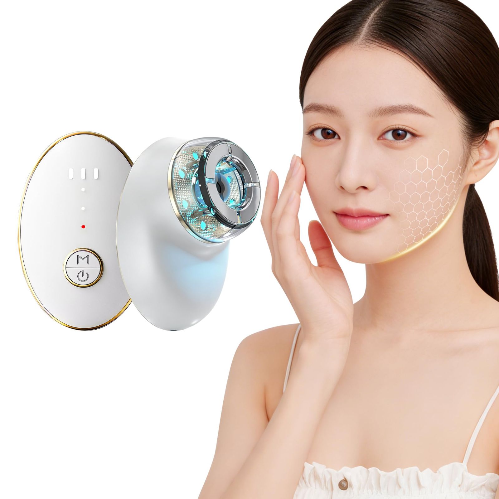美顔器 EMS 真空負圧吸引 外側と内側攻めリフトケア 7色光エステ 美フェイスライン 小顔 リフトケア ems 3段階調節 クリア ハリ 弾力 トータルケア 男女兼用 誕生日 母の日 プレゼント おしゃれ (ホワイト)ma