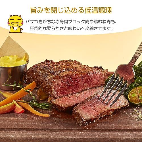 低温調理器 APP遠隔操作 1100Wハイパワー 低温調理器具 真空調理器 スロークッカー レシピ付き 低温調理 IPX7防水 タッチパネル クリップ式 低温調理機 真空調理法 低音調理器 タイマー 温度設定 五重安心保護t