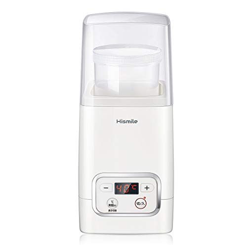Hismile コンパクトヨーグルトメーカー 25~69℃温度調節/1~99時間タイマー設定 甘酒 低温調理にも対応 進化した独自の立体加熱構造 日本品質保証とサービス レシピ付t Hismile コンパクトヨーグルトメーカー 25~69℃温度調節/1~99時間タイマー設定 甘酒 低温調理にも対応 進化した独自の立体加熱構造 日本品質保証とサービス レシピ付t