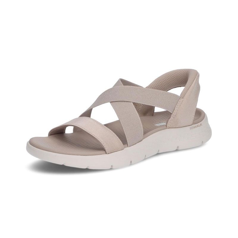 SKECHERS(スケッチャーズ) GO WALK FLEX SANDAL - GLIMMER スポーツスタイル シューズ スポーツサンダル 141489、(TPE)TAUPE
