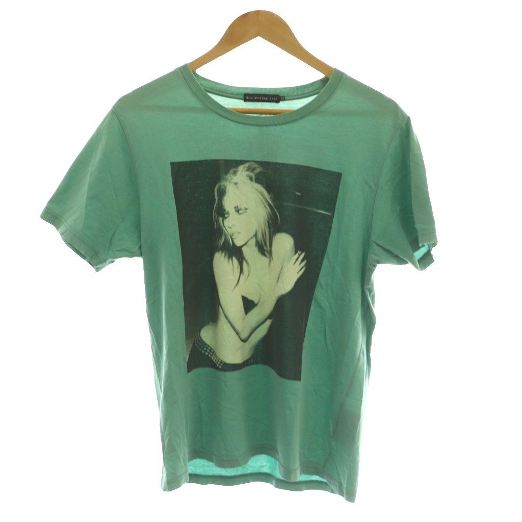 ジィ ヒステリック トリプルエックス Thee Hysteric XXX Tシャツ カットソー 半袖 DESTROY ALL MONSTERS プリント ヨレ加工 M ミントグリーン /SS ■OS
