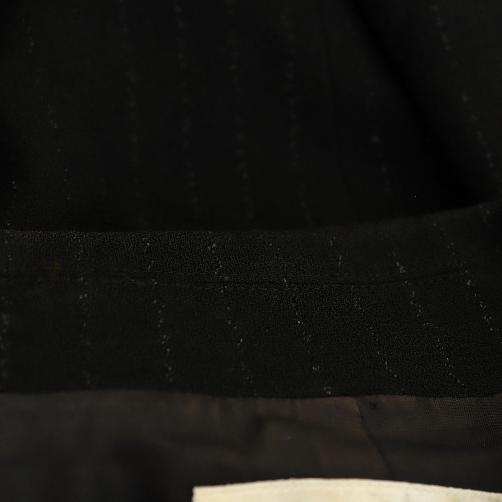 イヴサンローラン YVES SAINT LAURENT テーラードジャケット シングル ラメ ストライプ ロング 36 ブラック /HK ■GY4