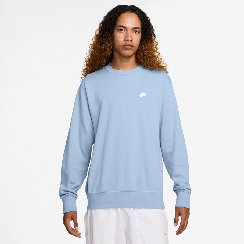 NIKE(ナイキ) ナイキ クラブ FT L/S クルー スポーツスタイル ウェア スウェットシャツ FN3889、(407)ハイドロゲンブルー