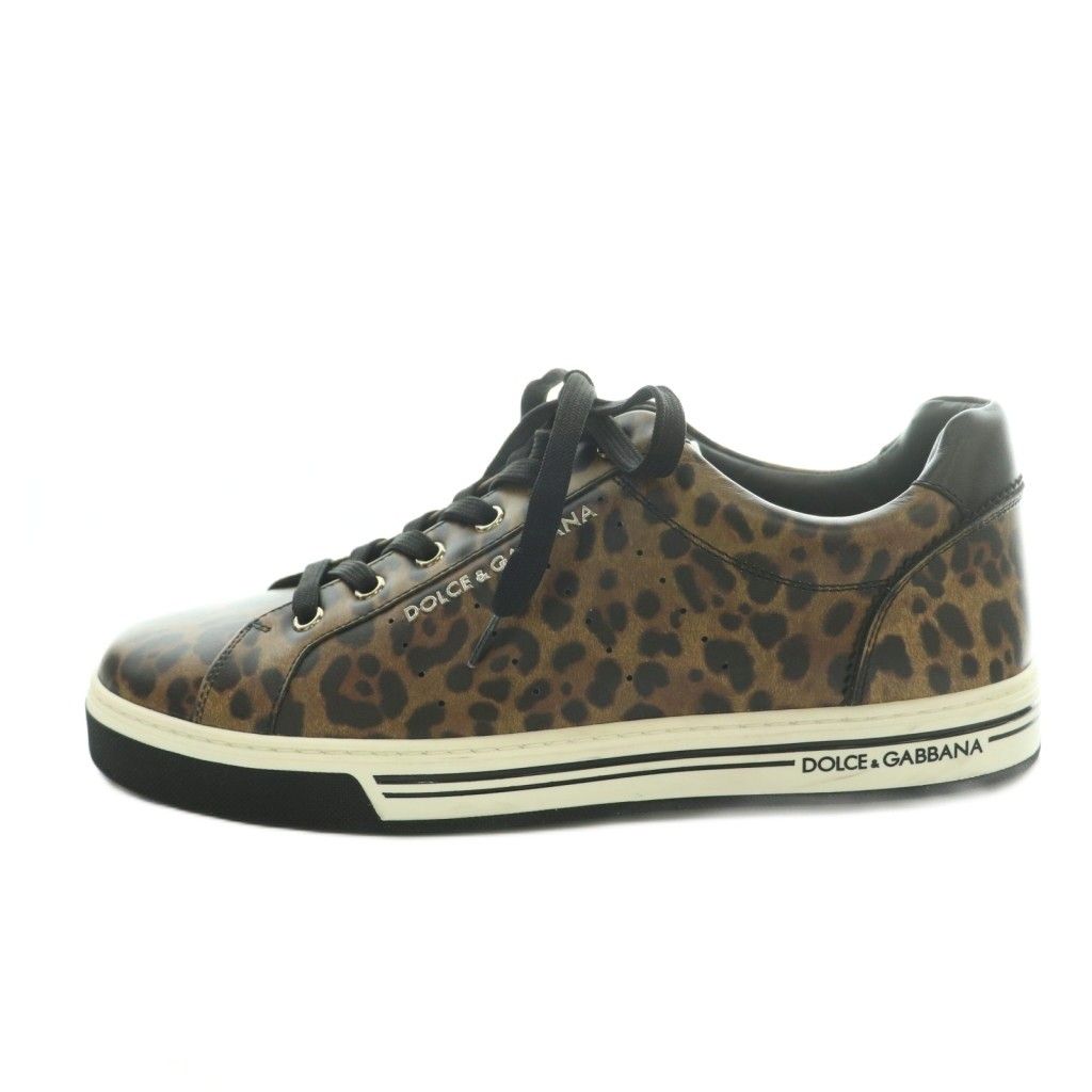 ドルチェ&ガッバーナ ドルガバ DOLCE&GABBANA スニーカー シューズ レオパード柄 6 25.0cm 茶 黒 /MI ■GY18