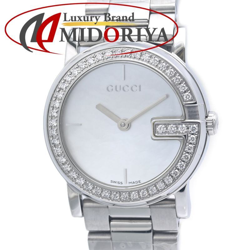 GUCCI グッチ Ｇラウンド ベゼルダイヤモンド YA101510 101L【未使用】腕時計 レディース ステンレススチール /40361