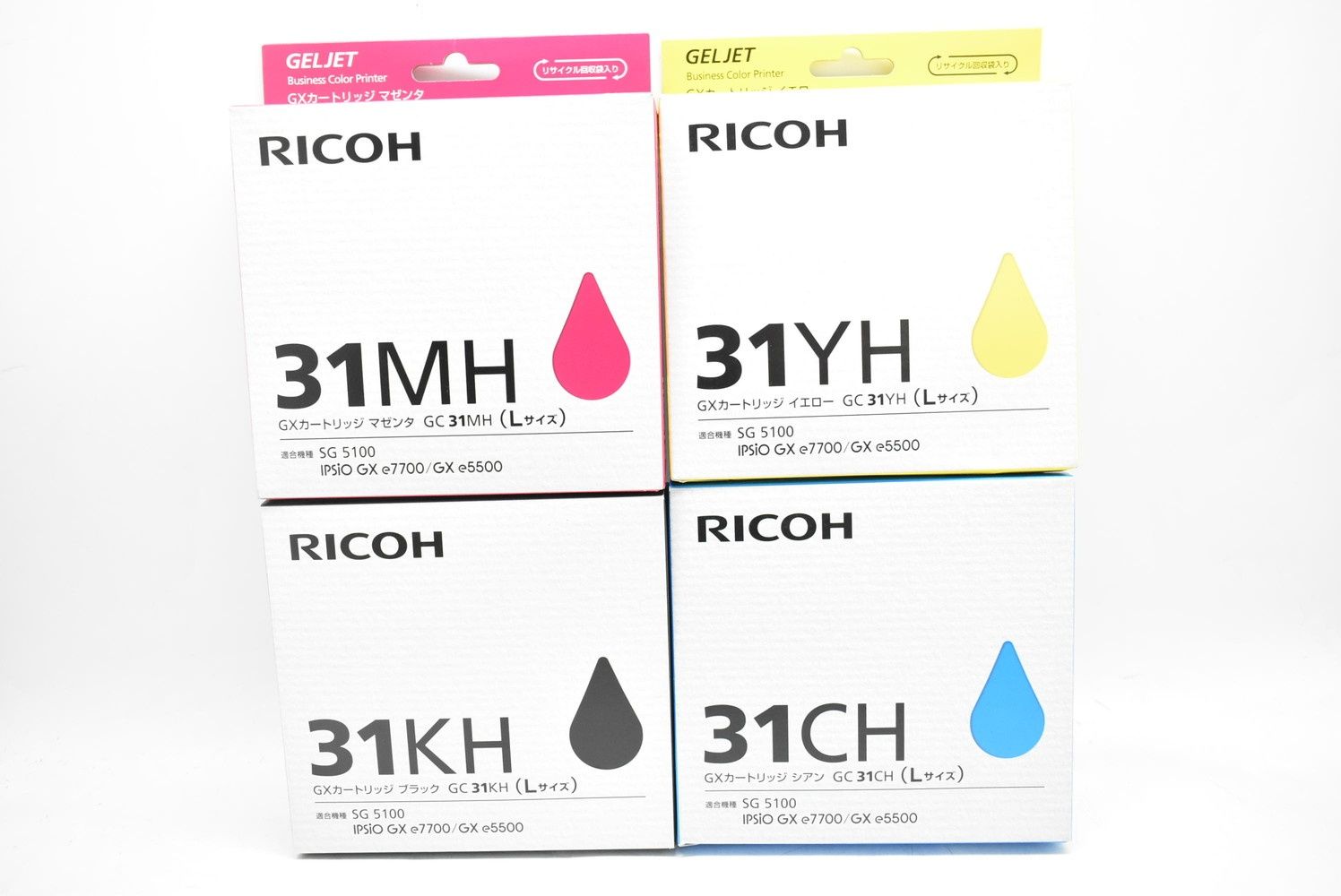 未使用 リコー 純正 インク GC31 KH/MH/CH/YH 4色(シアン・マゼンタ・イエロー・ブラック) RICOH ITET7HI5TDPG-D-N07-byebye