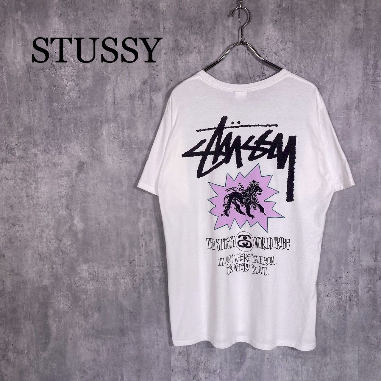『STUSSY』ステューシー (M) ライオントライブグラフィックTシャツ 半袖