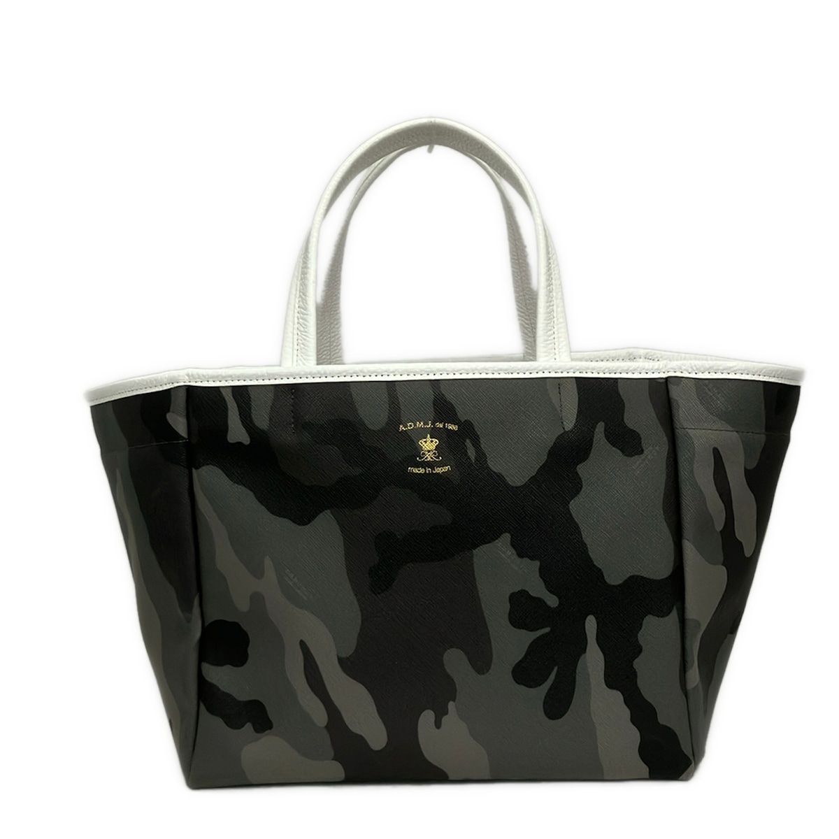 AccessoiresDeMademoiselle(ADMJ)(アクセソワ・ドゥ・マドモワゼル) トートバッグ グレー×白×マルチ 迷彩柄 レザー
