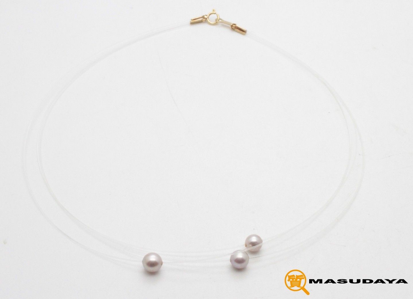 タサキ 3連パールワイヤーネックレスK18YG【美品】