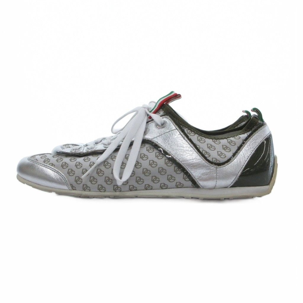 ドルチェ&ガッバーナ ドルガバ DOLCE&GABBANA ローカット スニーカー シューズ DGロゴ 7 銀色 シルバーカラー /UO ■GY62