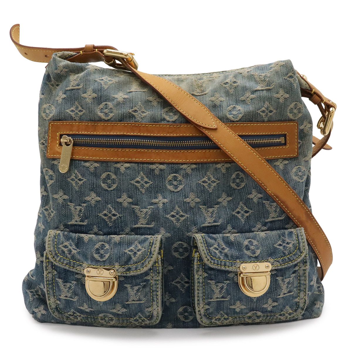 LOUIS VUITTON ルイ ヴィトン モノグラムデニム バギーGM ショルダーバッグ 斜め掛け ロングショルダーストラップ ブルー 青 M95048