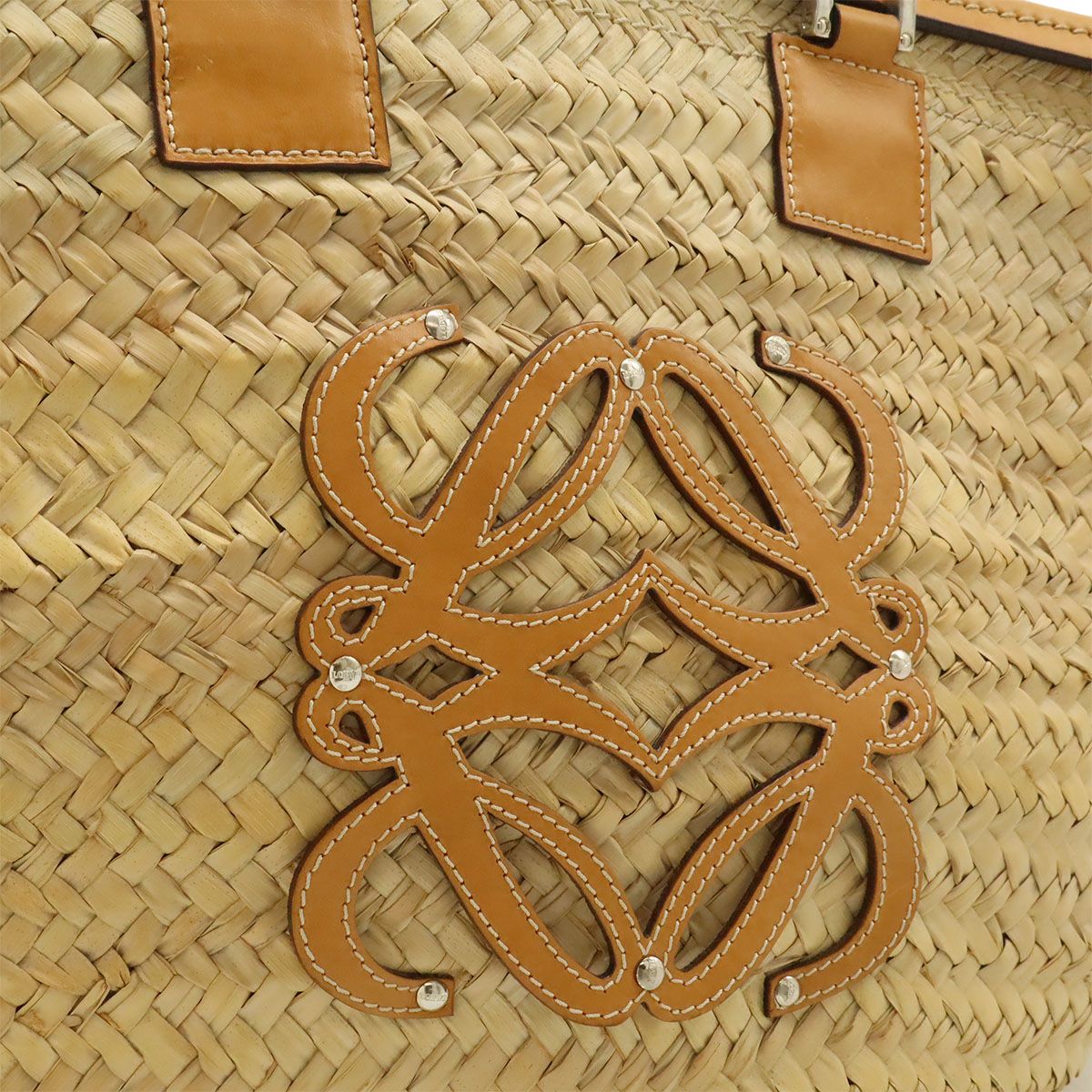 LOEWE かごバッグ ナチュラル オレンジ ラージ