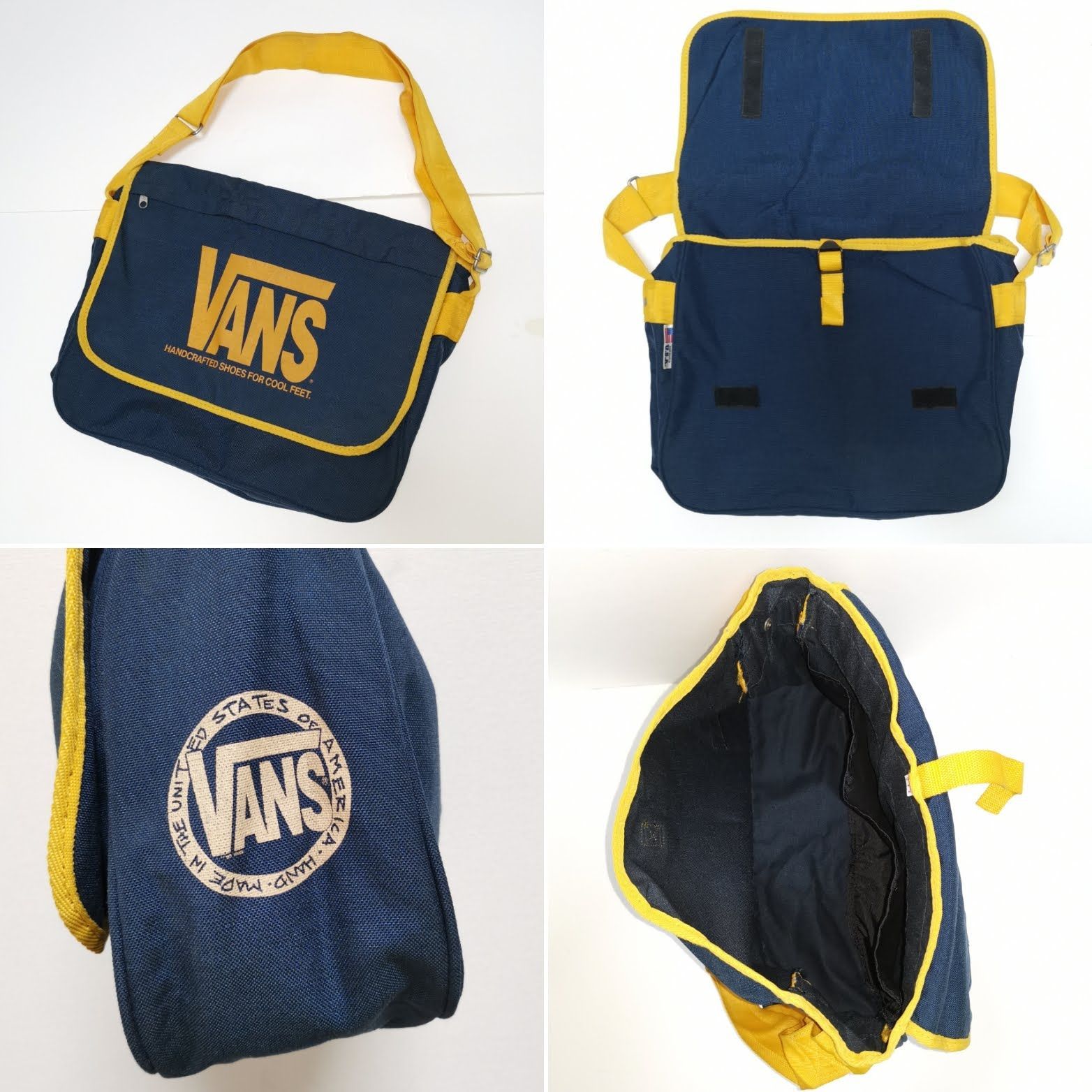 メンズ 90s VANS ショルダーバッグ BAG VINTAGE ネイビー USA製