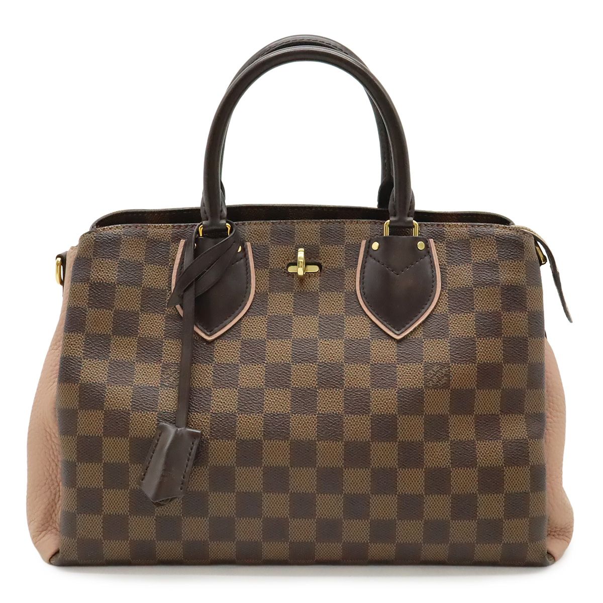 LOUIS VUITTON ルイ ヴィトン ダミエ ノルマンディー ハンドバッグ ブラウン マグノリア ピンク ショルダーストラップ欠品 N41488