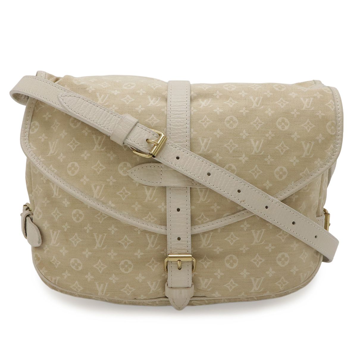 LOUIS VUITTON ルイ ヴィトン モノグラムミニラン ソミュール30 ショルダーバッグ 斜め掛け キャンバス レザー デュンヌ アイボリー M95314