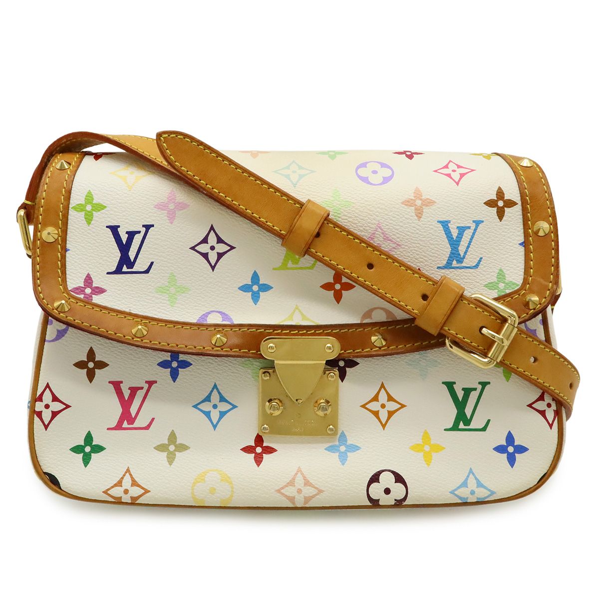 LOUIS VUITTON ルイ ヴィトン モノグラムマルチカラー ソローニュ ショルダーバッグ 斜め掛け ブロン 白 ホワイト M92661