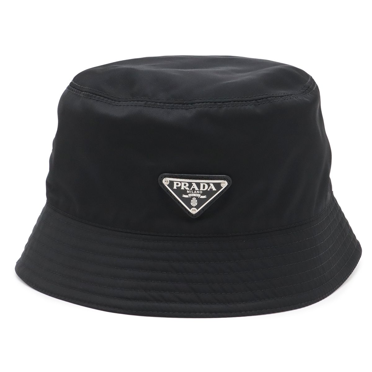 PRADA プラダ トライアングルロゴ バケットハット 帽子 ナイロン NERO 