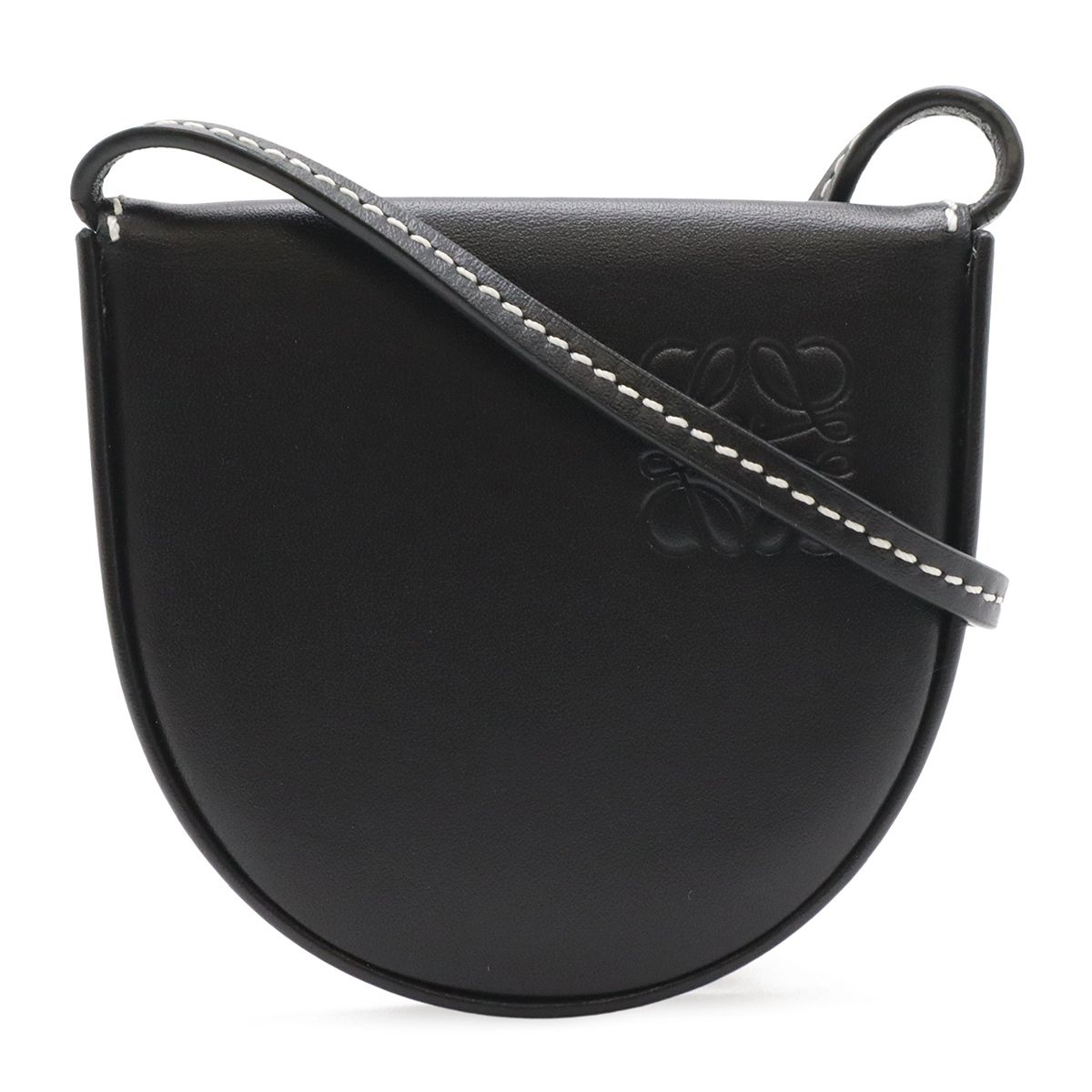 LOEWE ロエベ アナグラム ヒールポーチ ミニ ショルダーバッグ ショルダーポーチ ポシェット カーフ レザー ブラック 黒 109.54.15