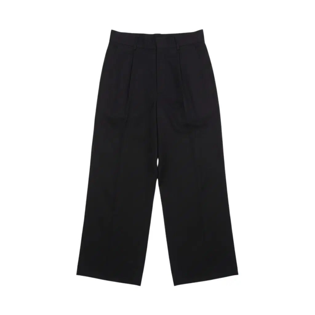 レディース38 / COS 麻混 セミーワイド ブラック パンツ BK