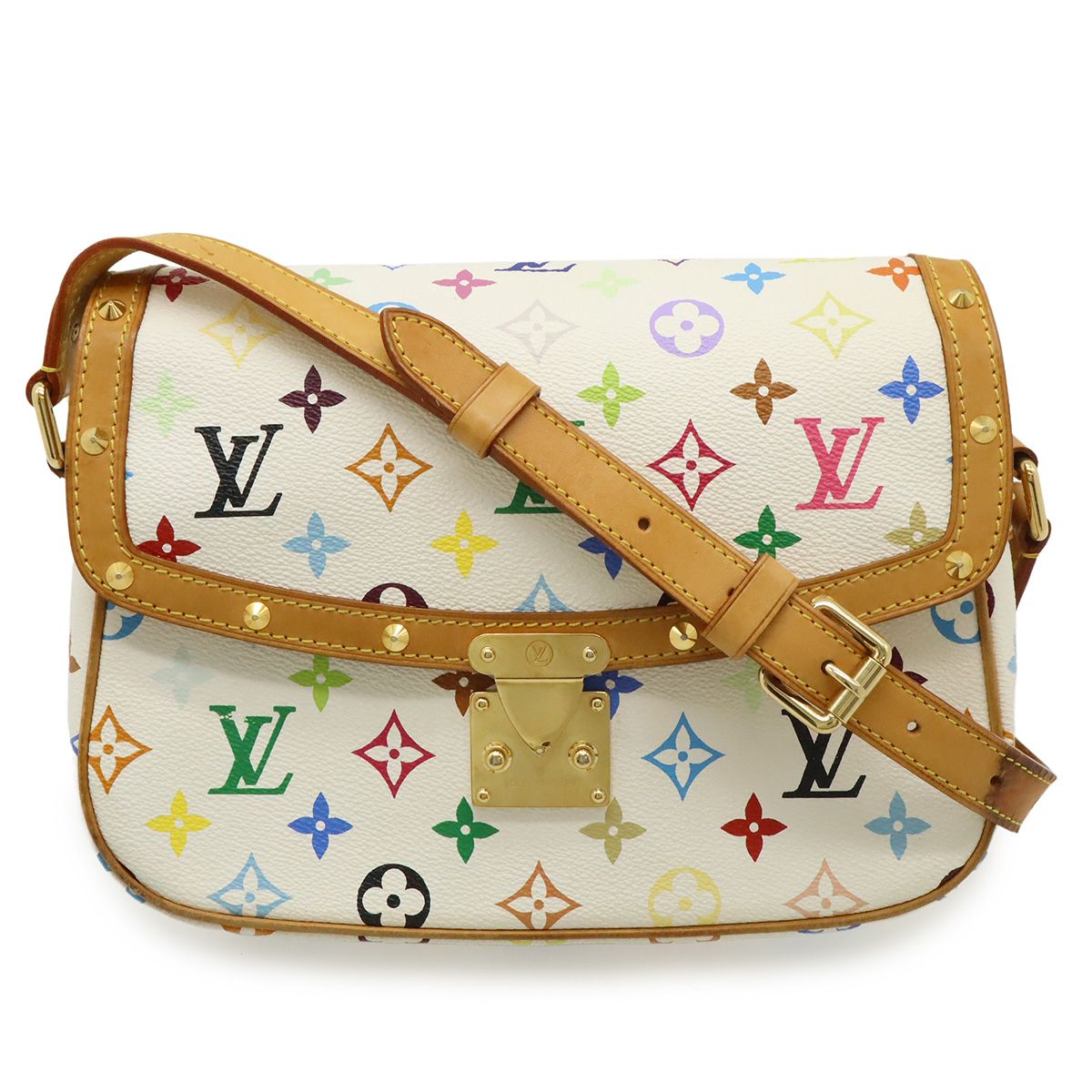 LOUIS VUITTON ルイ ヴィトン モノグラムマルチカラー ソローニュ ショルダーバッグ 斜め掛け ブロン 白 ホワイト M92661