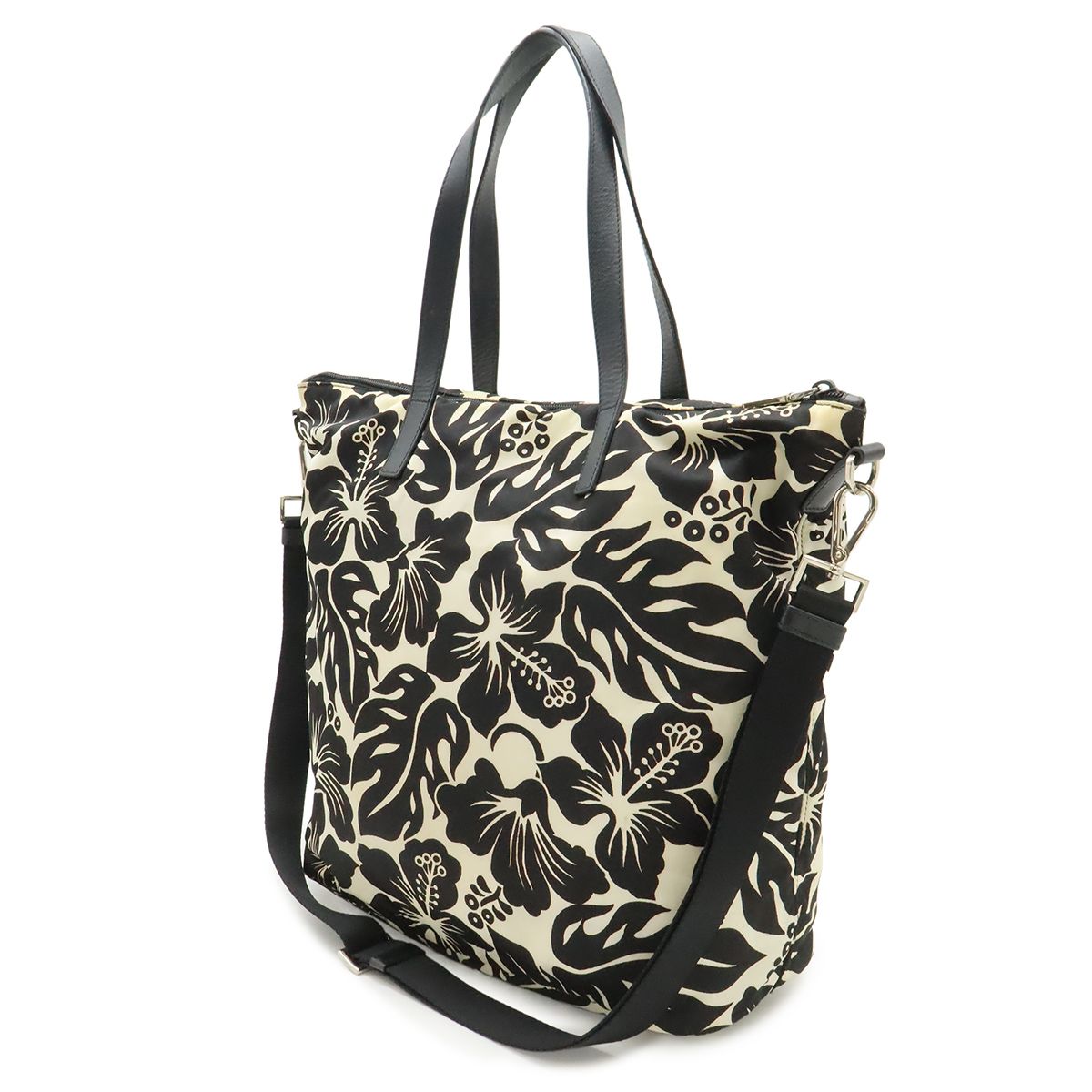 PRADA プラダ トートバッグ 2WAY ショルダーバッグ ハイビスカス 