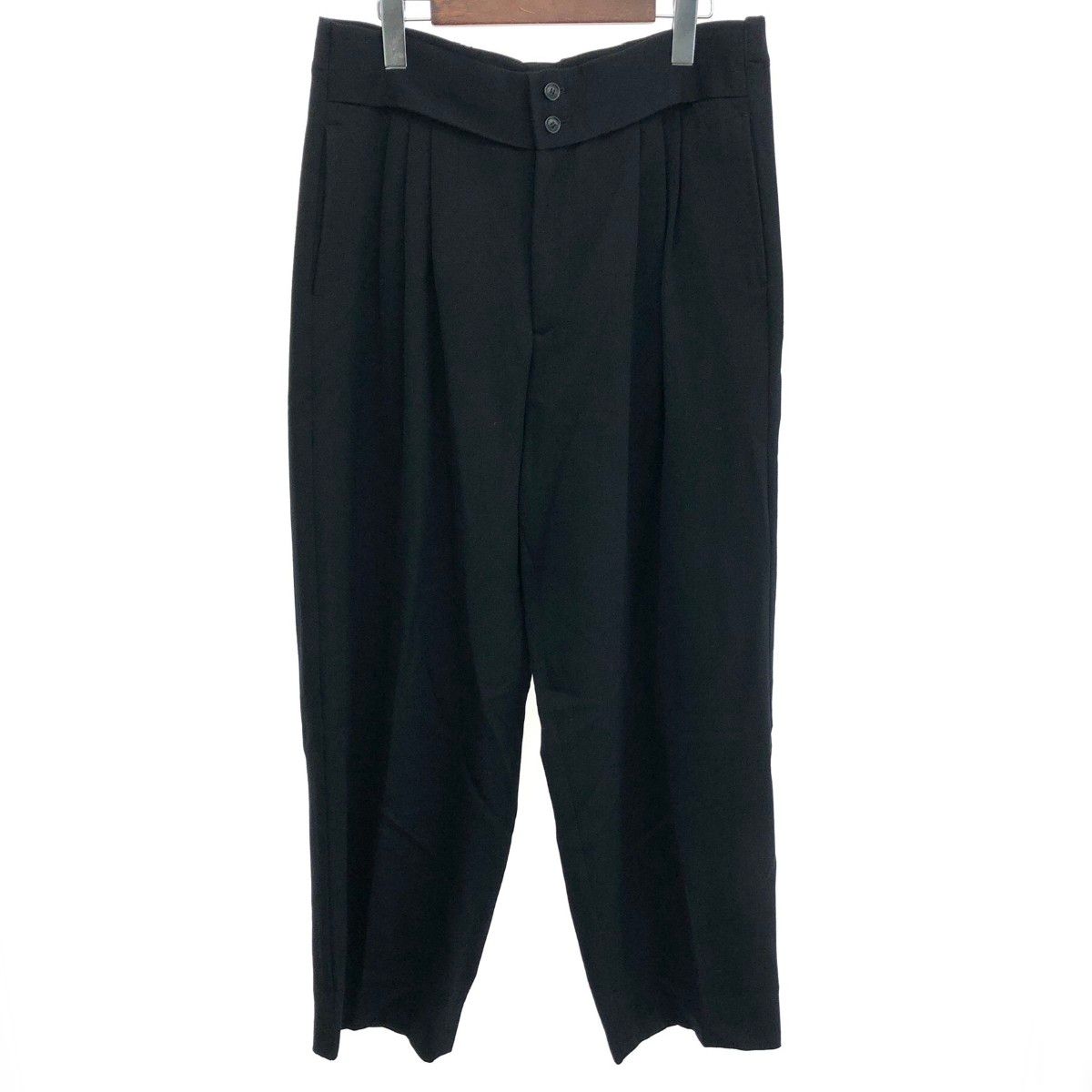 ISSEY MIYAKE MEN イッセイミヤケメン ハイウエストスラックスパンツ サイズ:XL  80s   ブラック メンズ / 240001154635 メンズ ISSEY MIYAKE MEN イッセイミヤケメン ハイウエストスラックス