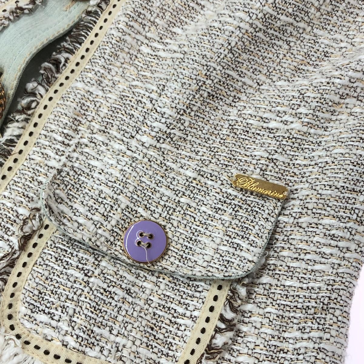 BLUMARINE ブルマリン ツイードジャケット サイズ:42 デニム切替