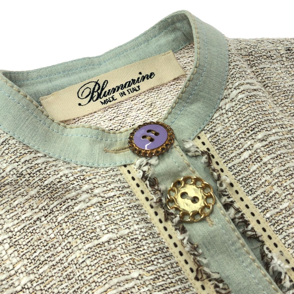 BLUMARINE ブルマリン ツイードジャケット サイズ:42 デニム切替