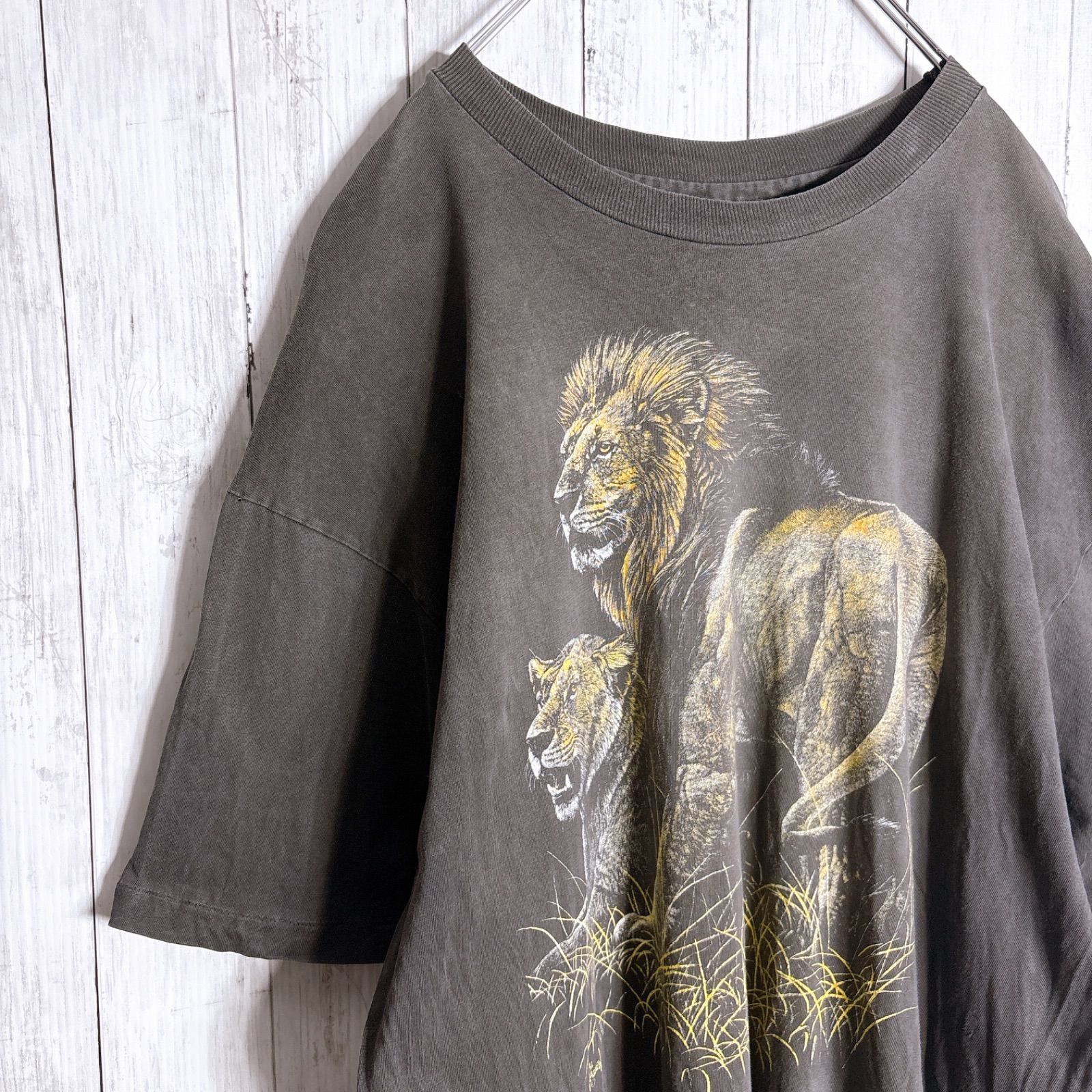 最高モデル】80s Vintage USA製 古着 ライオン アニマル 動物 半袖T