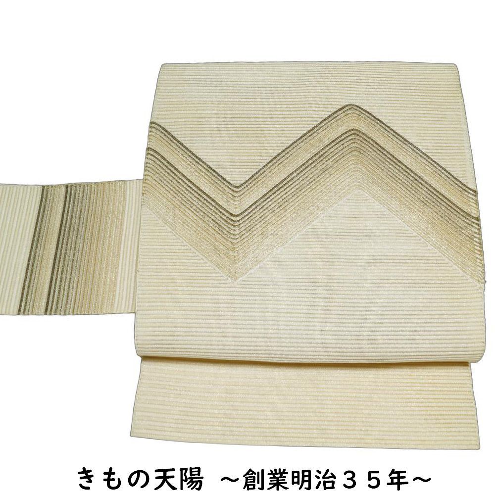 夏物 八寸名古屋帯 絽 絽綴れ 銀通し ライン模様 正絹 お太鼓柄 【中古 名古屋帯 夏 名古屋帯 リサイクル 絽綴れ リサイクル 名古屋帯 絽 リサイクル着物 夏帯 名古屋 帯 夏帯 リサイクル名古屋帯】