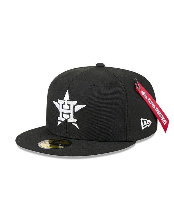 ニューエラ レディース アクセサリー 帽子 New Era x Alpha Industries Mens Black Houston Astros 59FIFTY Fitted Hat Black ブラック