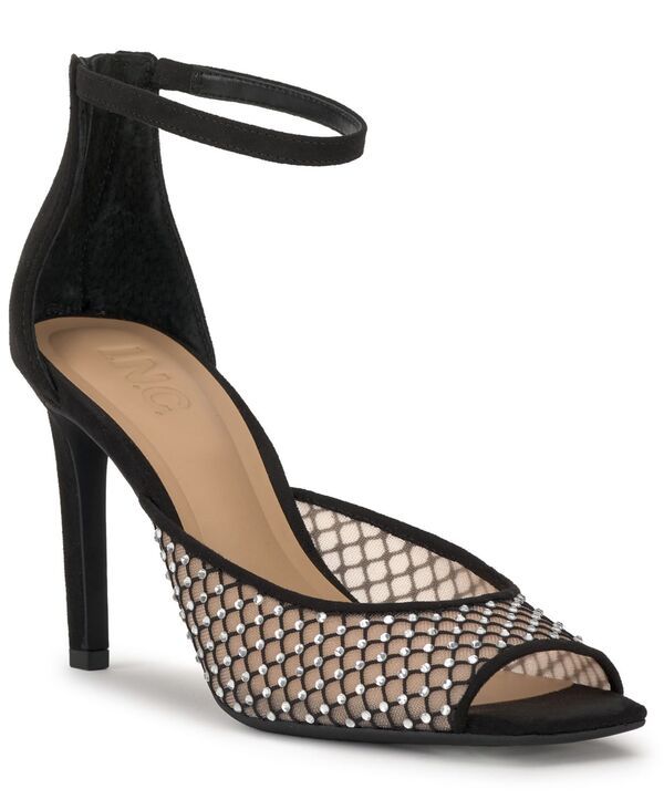アイエヌシー インターナショナル コンセプト レディース シューズ サンダル メッシュ INC International Concepts Womens Riyana Mesh Dress Sandals Black Bling Mesh ブラック