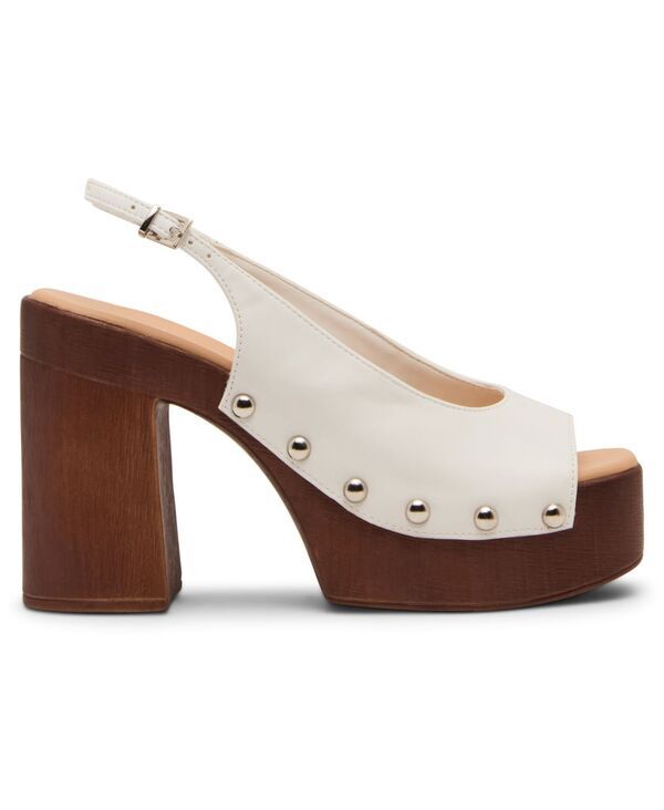 マッデンガール レディース シューズ パンプス プラットフォーム Madden Girl Womens Xanadu Wooden Platform Slingback Pumps Bone Smooth