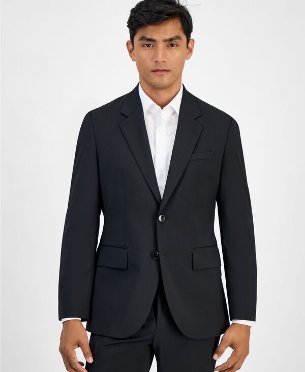 ヒューゴボス メンズ アウター ジャケット・ブルゾン ウール ジャケット Hugo Boss Mens ModernFit ModernFit Solid WoolBlend Suit Separate Jacket Black ブラック