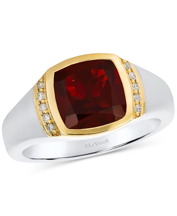 ル ヴァン メンズ アクセサリー リング Le Vian Mens Pomegranate Garnet 514 ct tw Nude Diamond 15 ct tw Ring in Sterling Silver 14k Silver And Gold ゴ