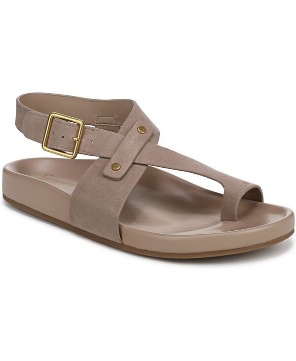 フランコサルト レディース シューズ サンダル Franco Sarto Blair Toe Loop Round Toe Buckle Flat Sandals Beige Suede ベージュ